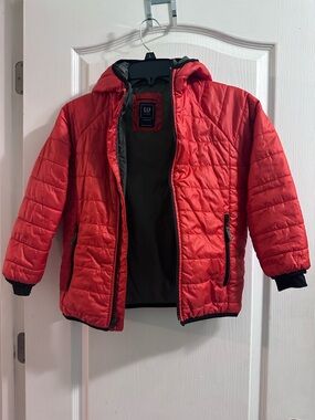 GAP Kids Orange Quilted Hooded Jacket
